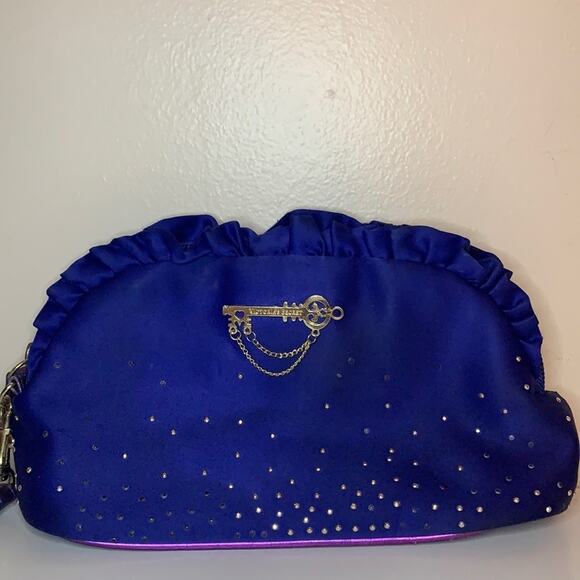 Victoria’s Secret Wristlet Blue Small Pouch with Sparkle - Picture 8 of 11
